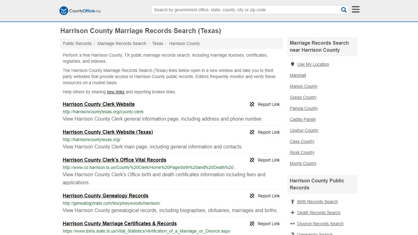 Marriage Records Search - Harrison County, TX (Marriage ...