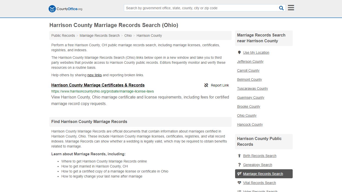 Marriage Records Search - Harrison County, OH (Marriage ...